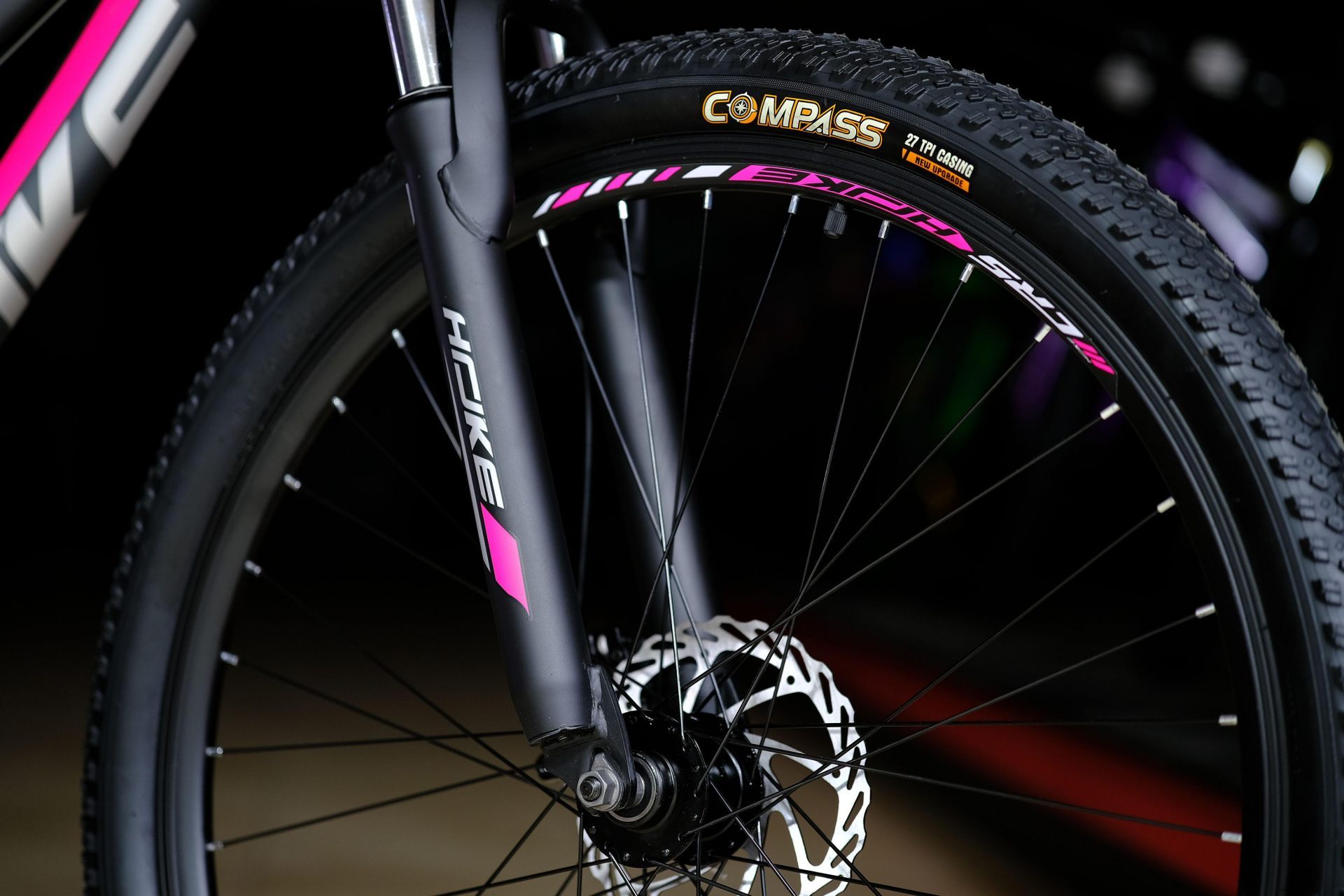 Обод 27.5 двойной, втулки стальные на промподштпниках HOKE Jade 100 MD матовый серый-розовый 17