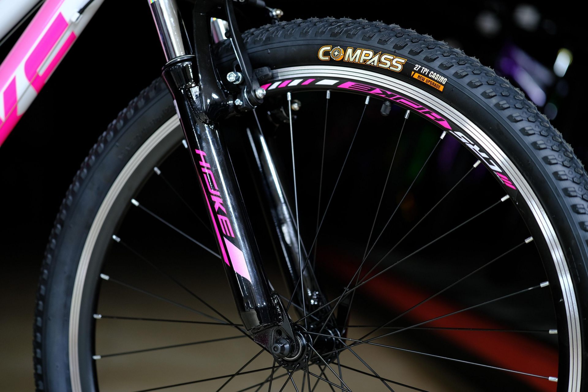 Обод 26 двойной, втулки стальные на промподшипниках HOKE Jade 50 V белый-розовый 15