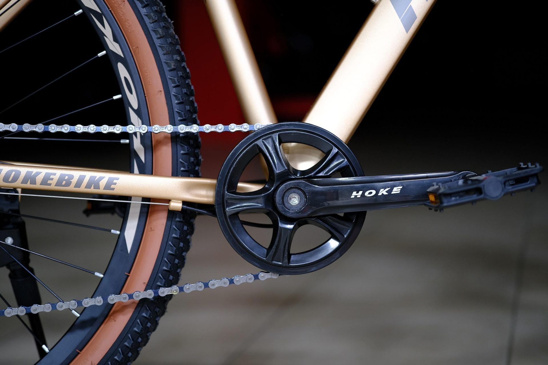 Система (шатун) сталь 36T HOKE ONE WAY 27,5 матовый коричневый