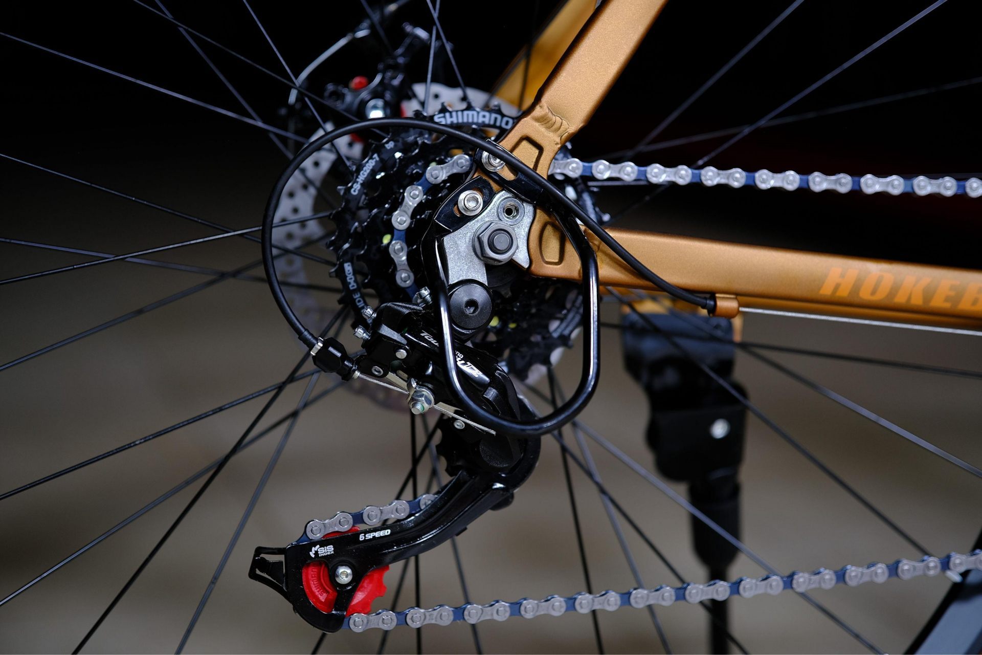 Задний переключатель Shimano Tourney TZ500 оригинал HOKE ONE WAY 29 матовый коричневый-золотой 17