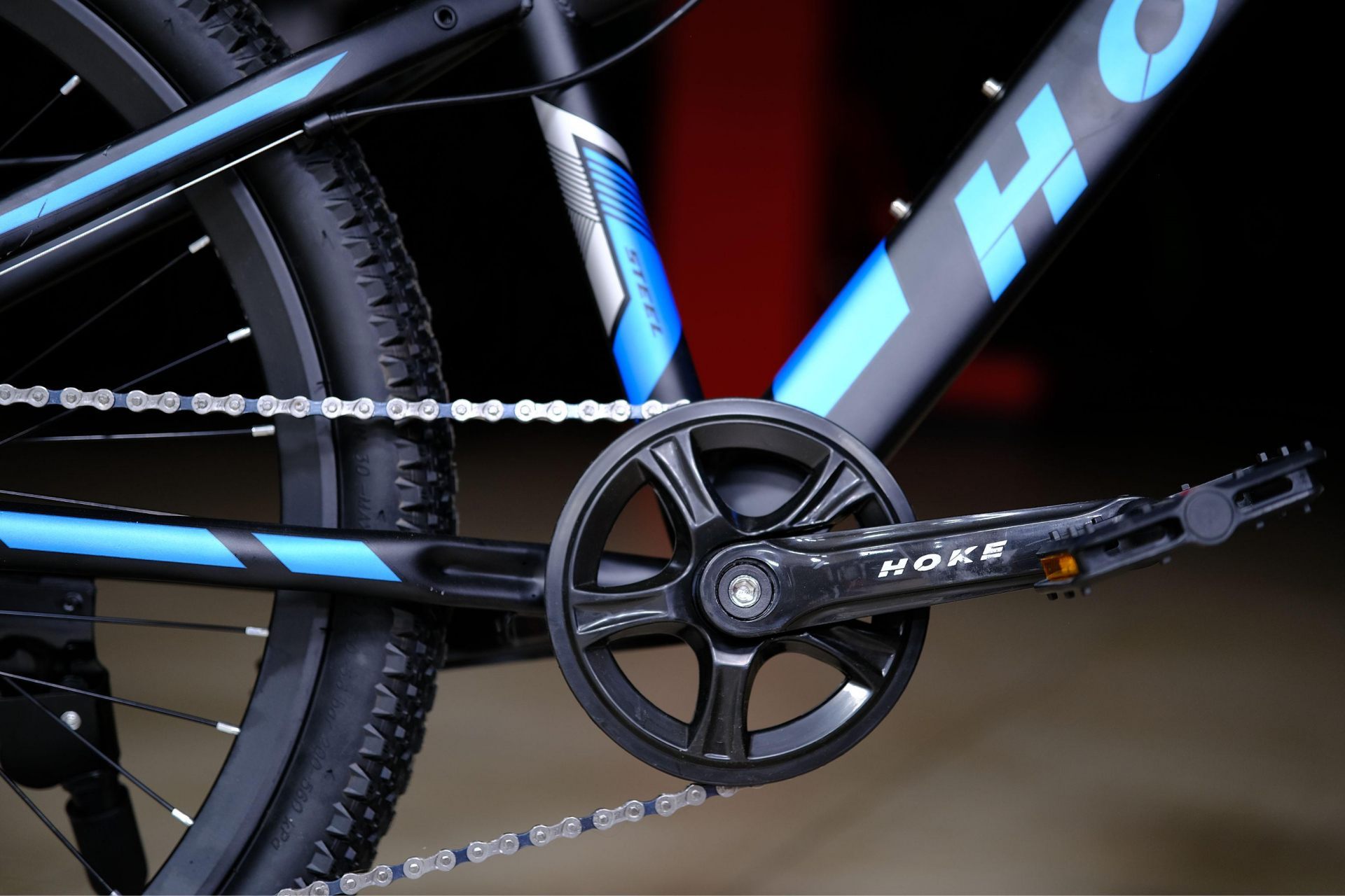 Система (шатун) сталь 36T HOKE Steel WAY 24 матовый чёрный-синий