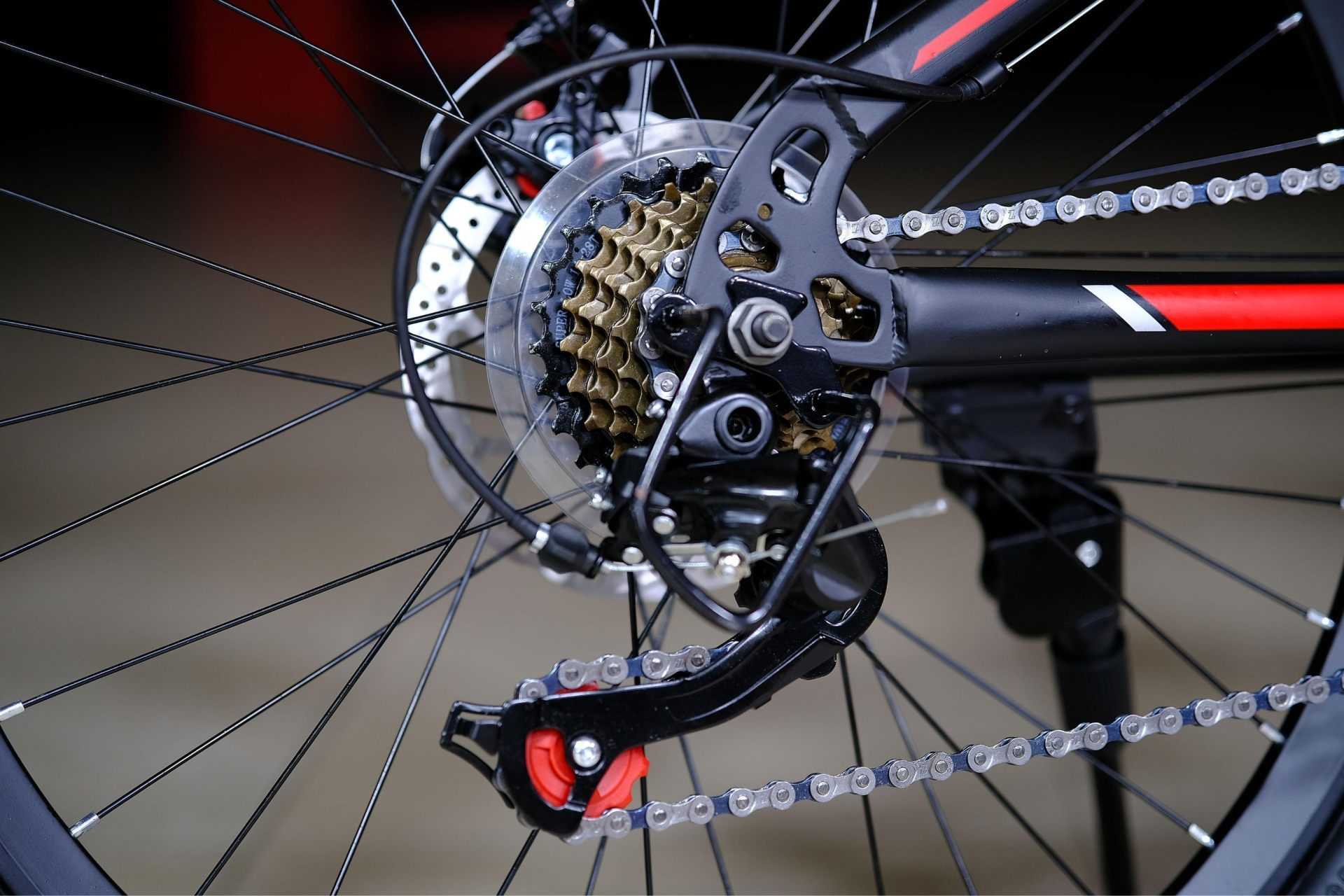 Задний переключатель Shiming TZ (аналог Shimano TZ500) HOKE Steel WAY 24 матовый чёрный-красный