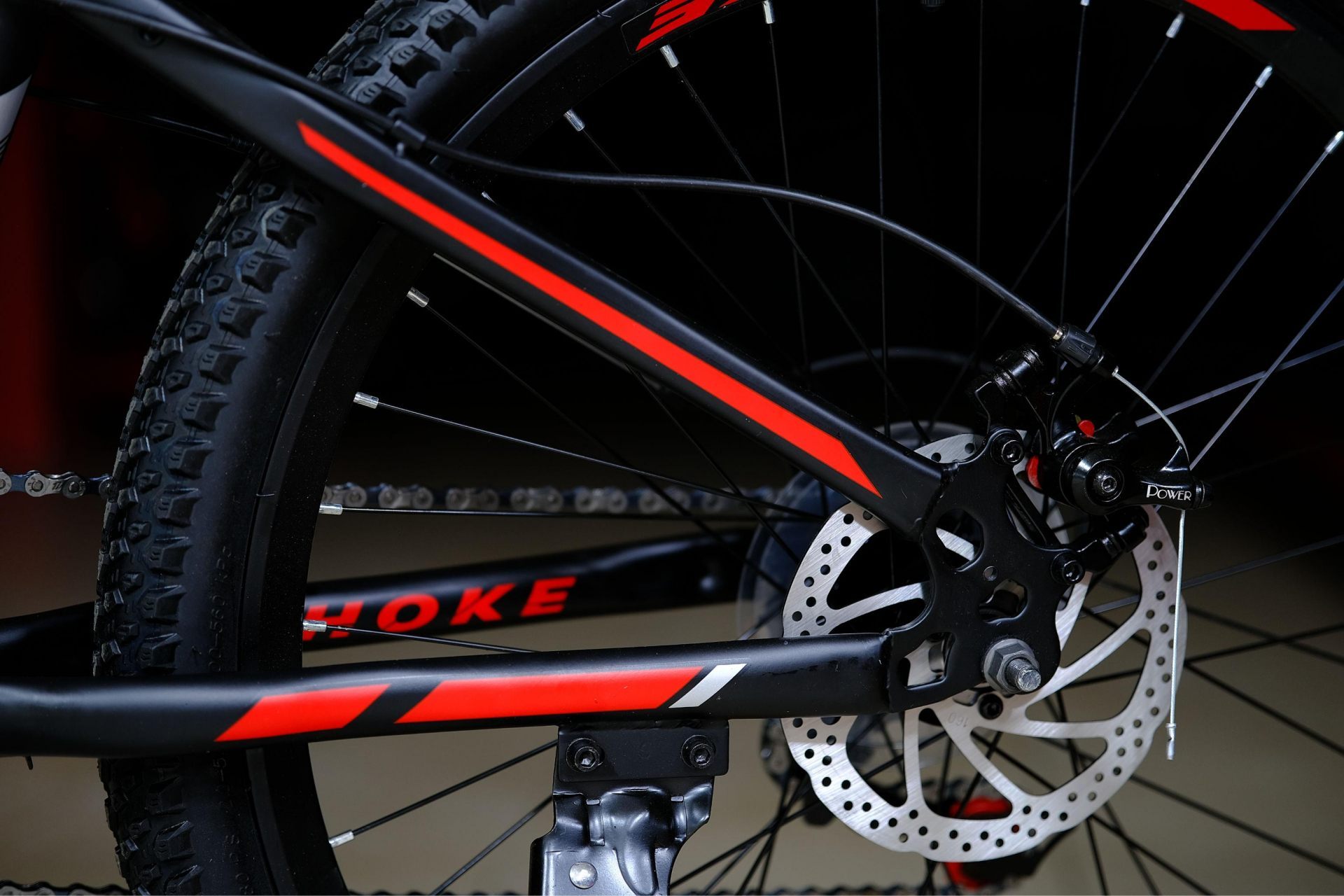 Тормоз Power disc 160 механический  HOKE Steel WAY 24 матовый чёрный-красный